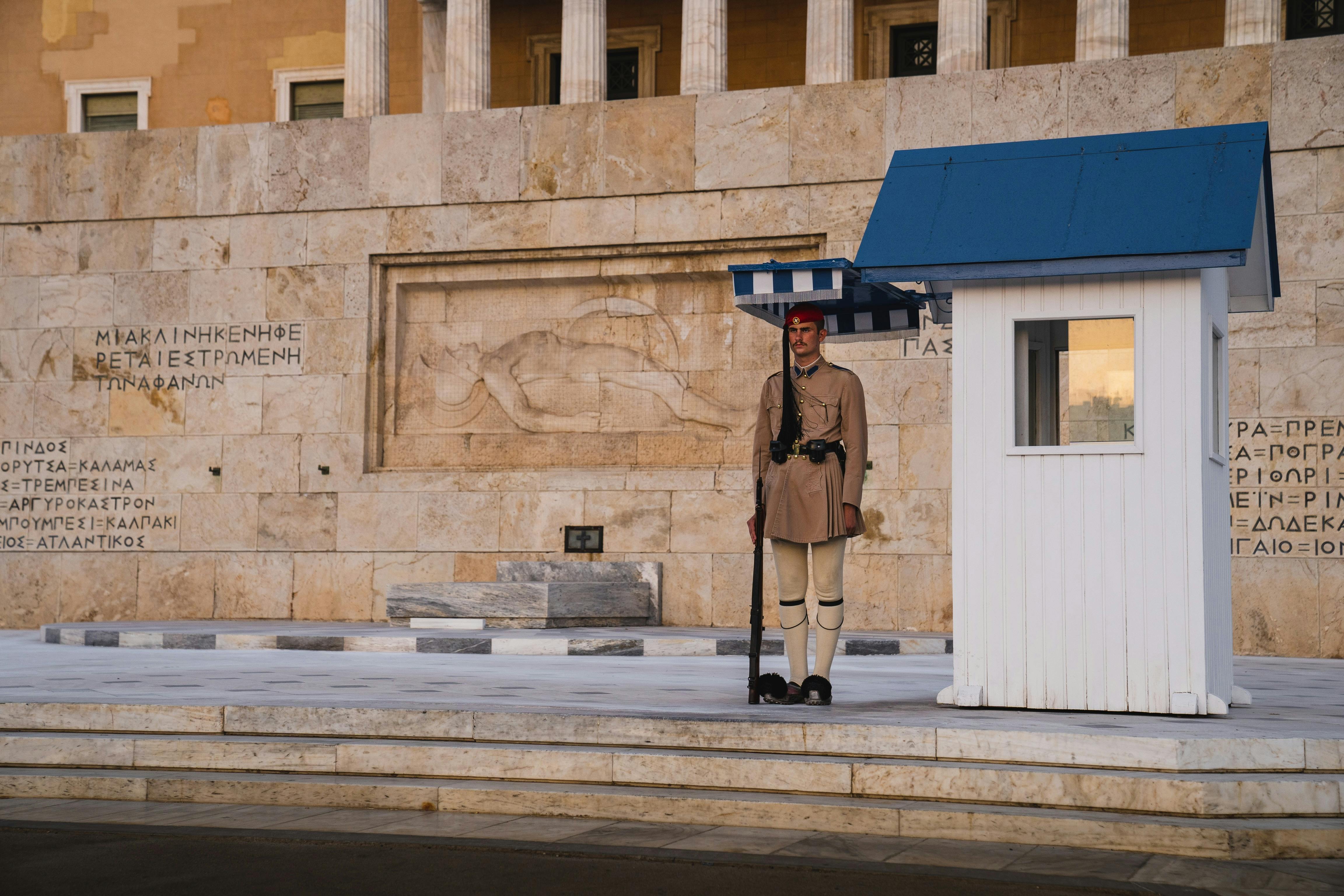 Photo by Dmitry Limonov: https://www.pexels.com/photo/a-soldier-on-guard-at-a-monument-9658508/