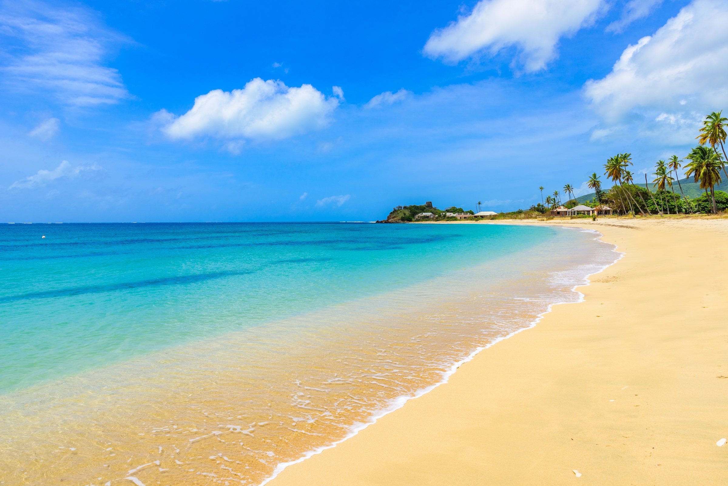 Paradise beach at Morris Bay, Tropical caribbean island Antigua